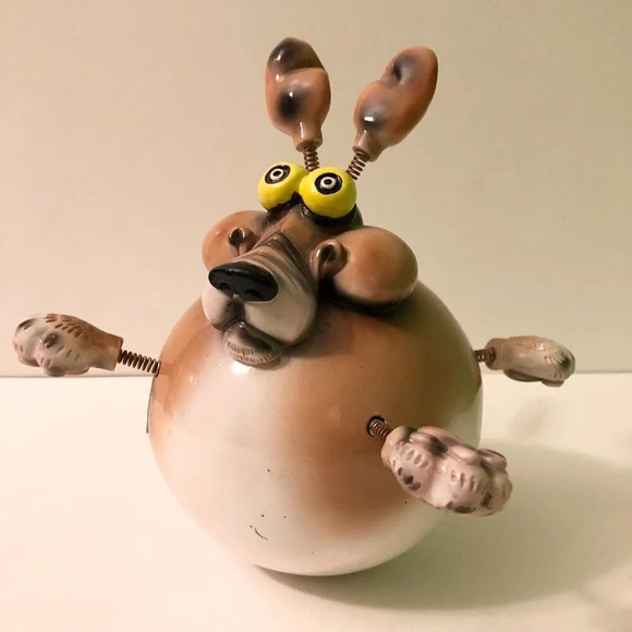 Exhart Wobble  Bobble Animal Coyote Paperweight with Spring Limbs Figurine - Picture 1 of 16
